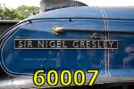 60007 'Sir Nigel Gresley' nameplate 25-Jun-2009